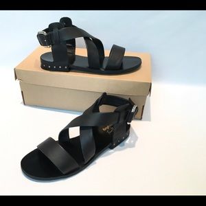Free People Faryl Robin leather Sandals 6 Black